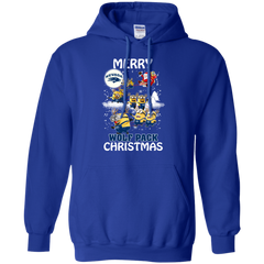 Nevada Wolf Pack Ugly Christmas Sweaters Minions Santa Claus Merry Christmas Hoodie - The White Eagles