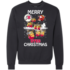 Utah Utes Ugly Christmas Sweaters Minions Santa Claus Merry Christmas Sweatshirt - The White Eagles