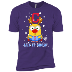 Minion Cleveland Indians  Ugly Christmas Sweaters Let It Snow Men's Sleeve Shirt - The White Eagles