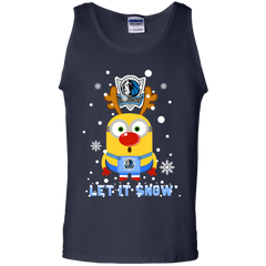 Minion Dallas Mavericks Ugly Christmas Sweaters Let It Snow Tank Top - The White Eagles