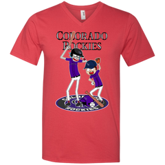 Colorado Rockies Baseball Rick And Morty Men's V-Neck T-Shirt - The White Eagles