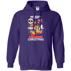 Georgia Bulldogs Ugly Christmas Sweaters Minions Santa Claus Merry Christmas Hoodie - The White Eagles