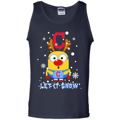 Minion Cleveland Indians  Ugly Christmas Sweaters Let It Snow Tank Top - The White Eagles