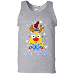 Minion Miami Heat Ugly Christmas Sweaters Let It Snow Tank Top - The White Eagles
