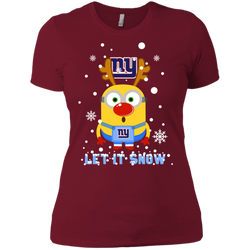 Minion New York Giants Ugly Christmas Sweaters Let It Snow Ladies' Shirt - The White Eagles