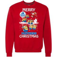 Georgia State Panthers Ugly Christmas Sweaters Minions Santa Claus Merry Christmas Sweatshirt - The White Eagles