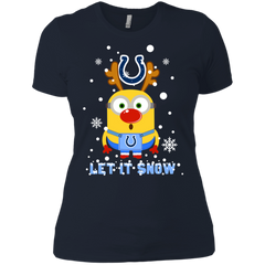 Minion Indianapolis Colts Ugly Christmas Sweaters Let It Snow Ladies' Shirt - The White Eagles