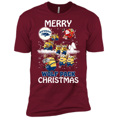Nevada Wolf Pack Ugly Christmas Sweaters Minions Santa Claus Merry Christmas Men's Sleeve Shirt - The White Eagles