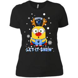 Minion Monmouth Hawks Ugly Christmas Sweaters Let It Snow Ladies' Shirt - The White Eagles