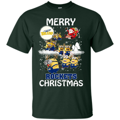 Toledo Rockets Ugly Christmas Sweaters Minions Santa Claus Merry Christmas Cotton T-Shirt - The White Eagles