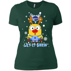 Minion Charlotte Hornets Ugly Christmas Sweaters Let It Snow Ladies' Shirt - The White Eagles