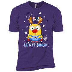Minion New England Patriots Ugly Christmas Sweaters Let It Snow Men's Sleeve Shirt - The White Eagles