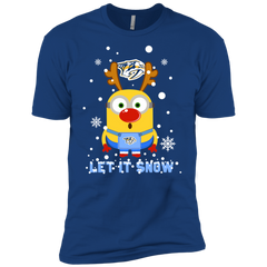 Minion Nashville Predators Ugly Christmas Sweaters Let It Snow Men's Sleeve Shirt - The White Eagles
