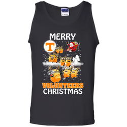 Tennessee Volunteers Ugly Christmas Sweaters Minions Santa Claus Merry Christmas Tank Top - The White Eagles