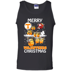 Tennessee Volunteers Ugly Christmas Sweaters Minions Santa Claus Merry Christmas Tank Top - The White Eagles