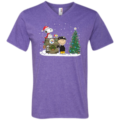 Pittsburgh Steelers Snoopy The Peanuts Ugly Christmas Sweater  Super Bowl Men's V-Neck T-Shirt - The White Eagles