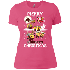 Texas State Bobcats Ugly Christmas Sweaters Minions Santa Claus Merry Christmas Ladies' Shirt - The White Eagles