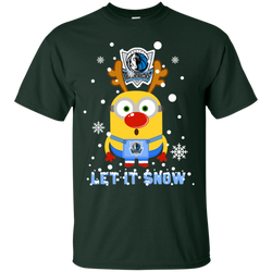 Minion Dallas Mavericks Ugly Christmas Sweaters Let It Snow Cotton T-Shirt - The White Eagles