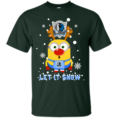 Minion Dallas Mavericks Ugly Christmas Sweaters Let It Snow Cotton T-Shirt - The White Eagles
