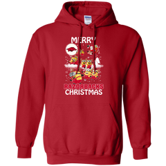 Arkansas Razorback T Shirts Minions Santa Claus Merry Christmas Hoodie - The White Eagles