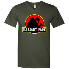 Fortnite Battle Royale Pleasant Park Jurassic Park Men's V-Neck T-Shirt - The White Eagles