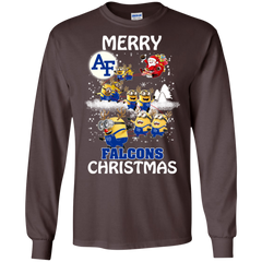 Air Force Falcons T Shirts Minions Santa Claus Merry Christmas Hoodies Sweatshirts LS Cotton T-Shirt - The White Eagles