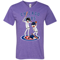 Chicago Cubs Baseball Rick And Morty Men's V-Neck T-Shirt - The White Eagles