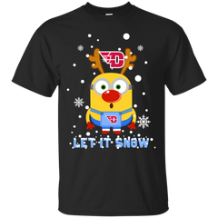 Minion Dayton Flyers Ugly Christmas Sweaters Let It Snow Cotton T-Shirt - The White Eagles