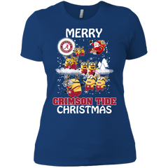 Alabama Crimson Tide T Shirts Minions Santa Claus Merry Christmas Ladies' Shirt - The White Eagles