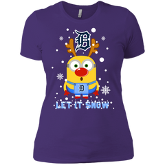Minion Detroit Tigers  Ugly Christmas Sweaters Let It Snow Ladies' Shirt - The White Eagles