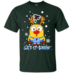 Minion Atlanta Falcons Ugly Christmas Sweaters Let It Snow Cotton T-Shirt - The White Eagles