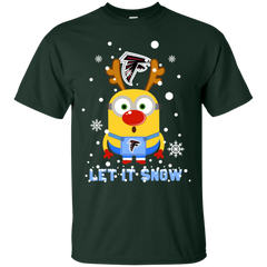 Minion Atlanta Falcons Ugly Christmas Sweaters Let It Snow Cotton T-Shirt - The White Eagles