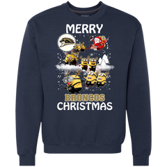 Western Michigan Broncos Ugly Christmas Sweaters Minions Santa Claus Merry Christmas Sweatshirt - The White Eagles