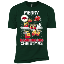 Arkansas Razorback T Shirts Minions Santa Claus Merry Christmas Men's Sleeve Shirt - The White Eagles