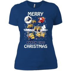 Akron Zips Ugly Christmas Sweaters Minions Santa Claus Merry Christmas Ladies' Shirt - The White Eagles