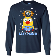 Minion Jacksonville Jaguars Ugly Christmas Sweaters Let It Snow LS Cotton T-Shirt - The White Eagles