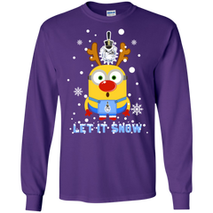 Minion Citadel Bulldogs Ugly Christmas Sweaters Let It Snow LS Cotton T-Shirt - The White Eagles