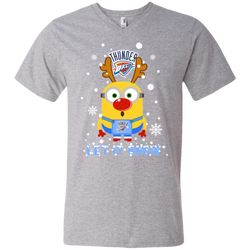 Minion Oklahoma City Thunder Ugly Christmas Sweaters Let It Snow Men's V-Neck T-Shirt - The White Eagles