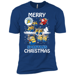 San Jose State Spartans Ugly Christmas Sweaters Minions Santa Claus Merry Christmas Men's Sleeve Shirt - The White Eagles