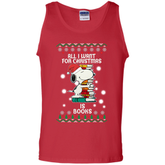 All I Want For Christmas Is Books Snoopy The Peanuts Movie Tank Top - The White Eagles
