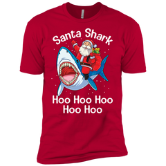 Santa Shark Hoo Hoo Hoo Hoo Hoo Christmas Ugly Christmas Sweater Men's Sleeve Shirt - The White Eagles