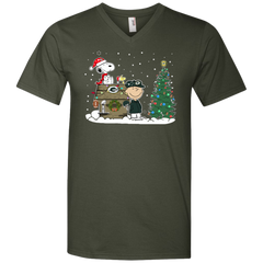 Green Bay Packers Snoopy The Peanuts Ugly Christmas Sweater  Super Bowl Men's V-Neck T-Shirt - The White Eagles