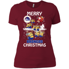Boise State Broncos Ugly Christmas Sweaters Minions Santa Claus Merry Christmas Ladies' Shirt - The White Eagles