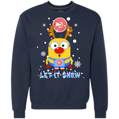 Minion Atlanta Hawks Ugly Christmas Sweaters Let It Snow Sweatshirt - The White Eagles
