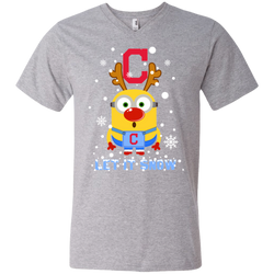Minion Cleveland Indians  Ugly Christmas Sweaters Let It Snow Men's V-Neck T-Shirt - The White Eagles