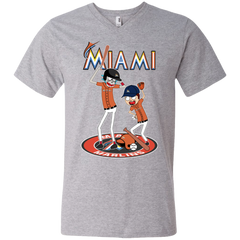 Miami Marlins Baseball Rick And Morty Men's V-Neck T-Shirt - The White Eagles