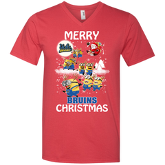 Ucla Bruins Ugly Christmas Sweaters Minions Santa Claus Merry Christmas Men's V-Neck T-Shirt - The White Eagles