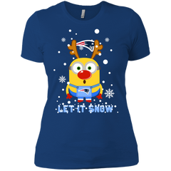 Minion New England Patriots Ugly Christmas Sweaters Let It Snow Ladies' Shirt - The White Eagles
