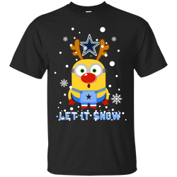 Minion Dallas Cowboys Ugly Christmas Sweaters Let It Snow Cotton T-Shirt - The White Eagles