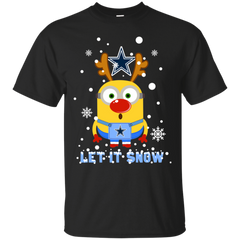 Minion Dallas Cowboys Ugly Christmas Sweaters Let It Snow Cotton T-Shirt - The White Eagles